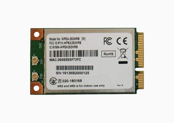 Sparklan - WPEA-252NIRB - PCIe WiFi Card, Revision B, 802.11 a/b/g/n, 2x2 MIMO, I-Temp, AR9592
