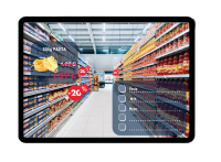 Einkaufswagen-Display mit Touch - ortsbezogener Dienst...
