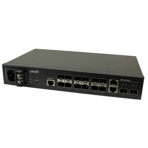 Lantronix - SM12DP2XA-EU - Managed Gigabit Ethernet Fiber Switch