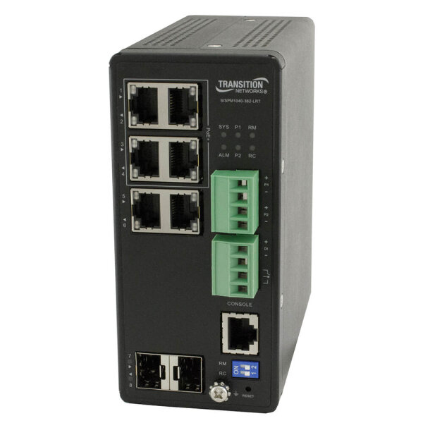 Lantronix - SISPM1040-362-LRT - Managed Hardened Gigabit Ethernet PoE+ Switch